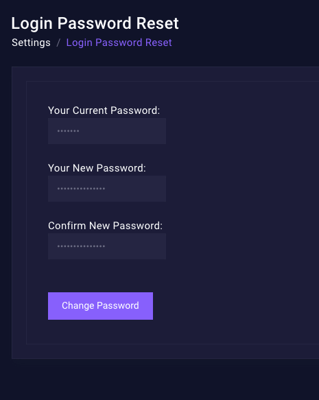 reset pantheratrade password