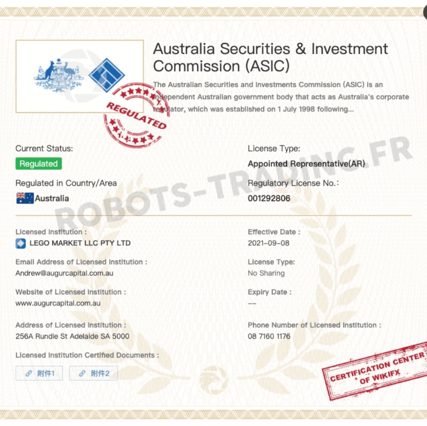 Certificación LegoMarket ASIC