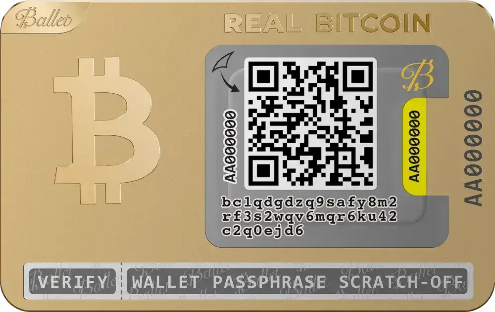 Monedero frío de la tarjeta de ballet crypto bitcoin