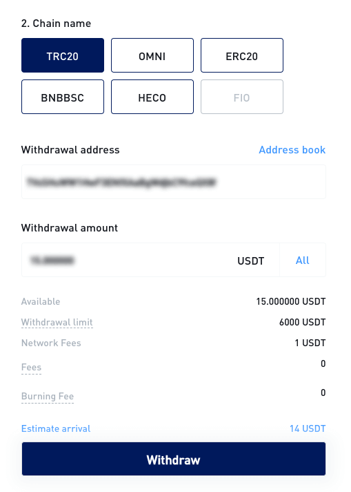 coinstore withdraw usdt