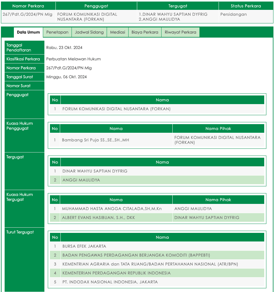 1er procès civil du Forkan contre WK