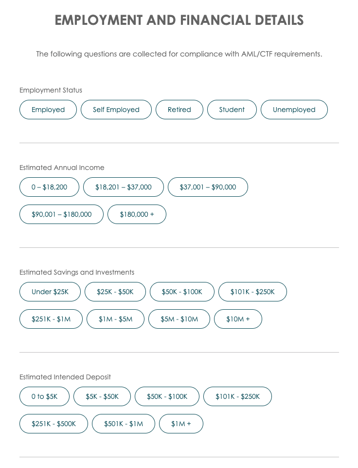 vantagefx employment financial details