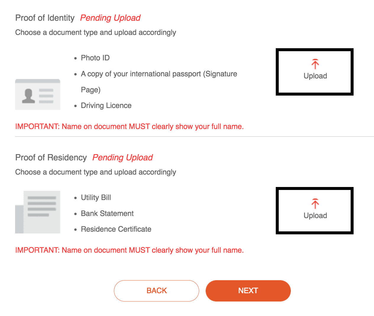 Vantage Fx Preuve d'identité et justificatif de domicile