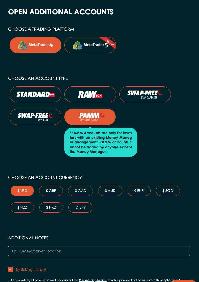 vantagefx pamm investor account
